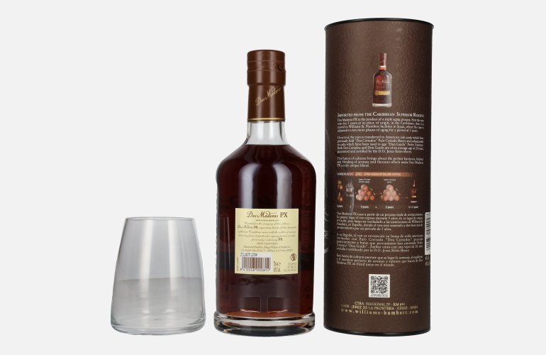 Dos Maderas PX 5+5 Years Old Triple Aged Spirit Drink 40% Vol. 0,7l in Giftbox with glass