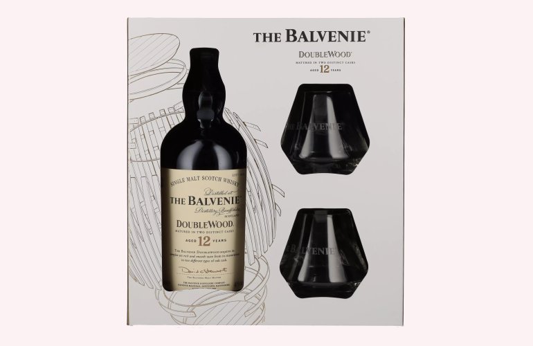 The Balvenie 12 Years Old Double Wood 40% Vol. 0,7l in Geschenkbox mit 2 Gläsern