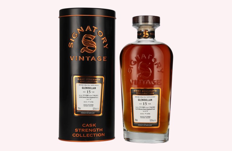 Signatory Vintage GLENDULLAN 15 Years Old 1st Fill Oloroso Cask Strength #10 2009 55,5% Vol. 0,7l in Tinbox