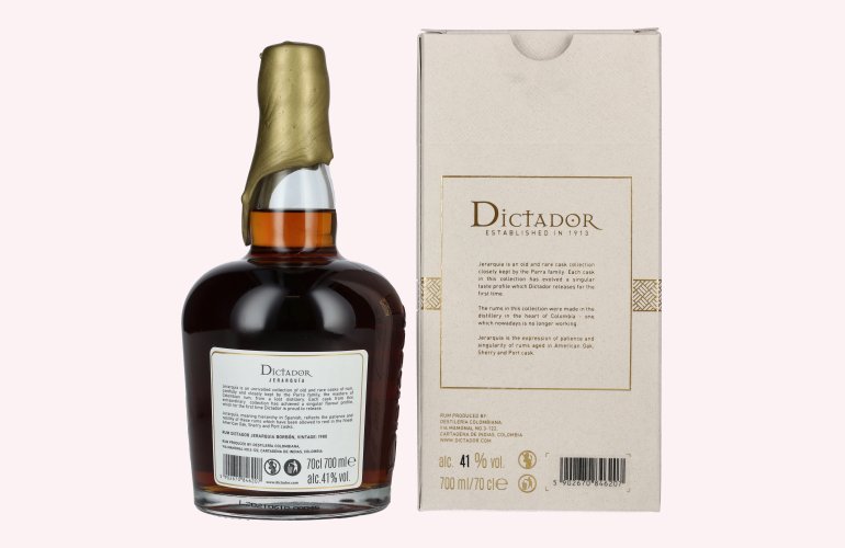 Dictador JERARQUÍA 40 Years Old BORBÓN Rum 1980 41% Vol. 0,7l in Geschenkbox