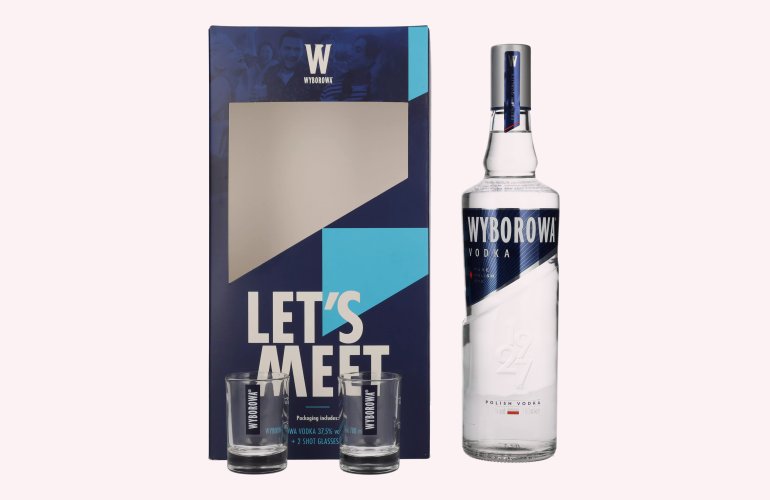 Wyborowa Wódka 37,5% Vol. 0,7l in Giftbox with 2 Shotgläsern