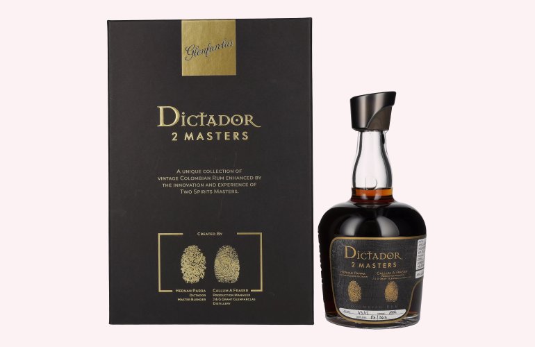 Dictador 2 MASTERS 1974 44 Years Old Colombian Rum Glenfarclas Finish 2nd Release 43,4% Vol. 0,7l in Giftbox