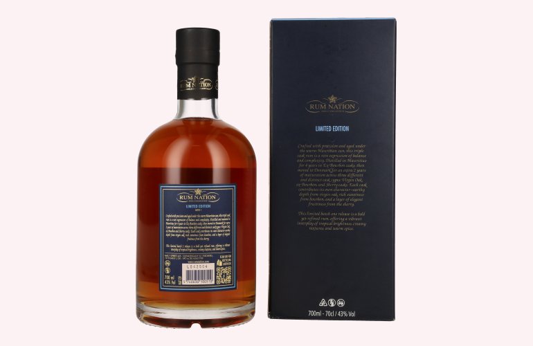 Rum Nation Mauritius 6 Years Old Triple Cask Rum Limited Edition Batch 1 43% Vol. 0,7l in Geschenkbox
