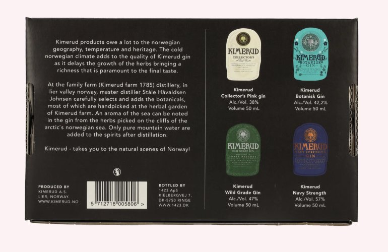 Kimerud Gin Gift Set 46% Vol. 4x0,05l in Giftbox