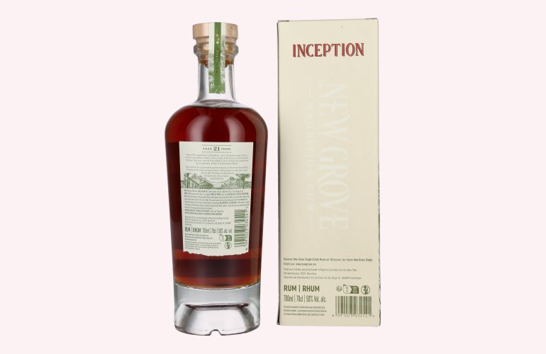 New Grove INCEPTION 21 Years Old Mauritius Rum Vintage 2004 50% Vol. 0,7l en boîte cadeau