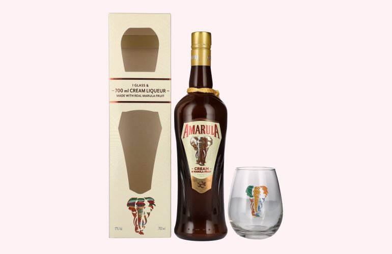 Amarula Marula Fruit Cream 17% Vol. 0,7l in Giftbox with glass