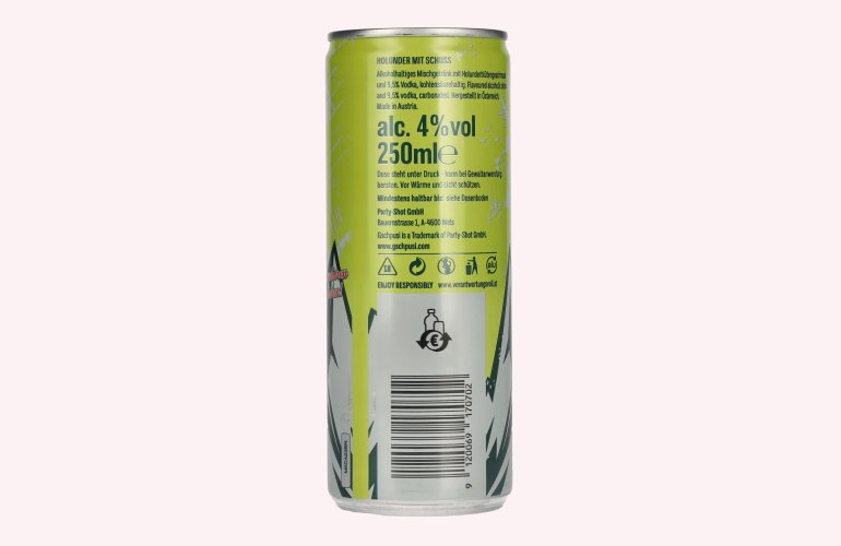 Gschpusi Holunder avec Schuss 4% Vol. 0,25l Dose Pfand