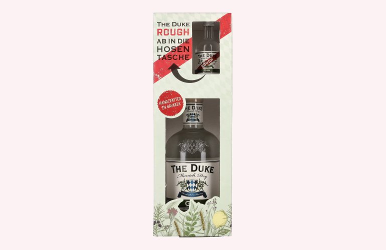 The Duke Munich Dry Gin Set 44,8% Vol. 0,7l in Geschenkbox mit Rough Gin Miniatur 0,05l