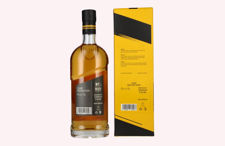 M&H Classic Single Malt Whisky 46% Vol. 0,7l in Geschenkbox