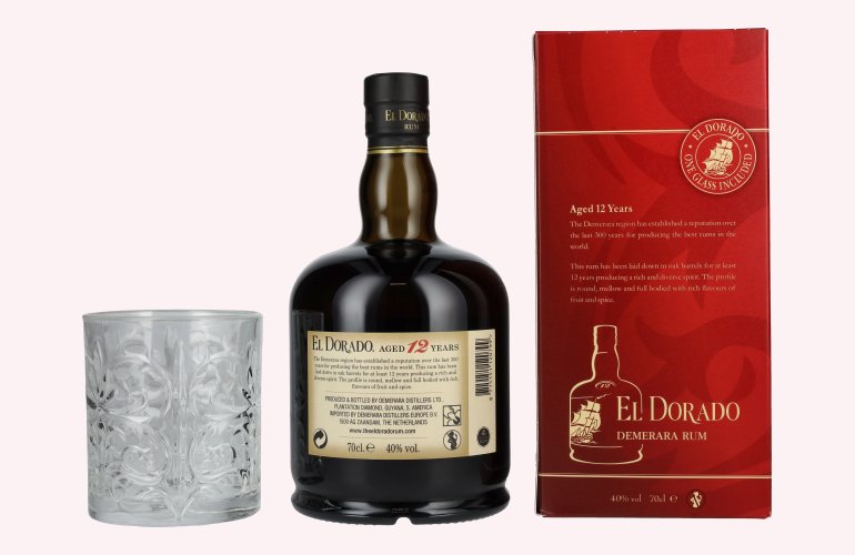 El Dorado 12 Years Old Finest Demerara Rum 40% Vol. 0,7l in geschenkverpakking met Tumbler
