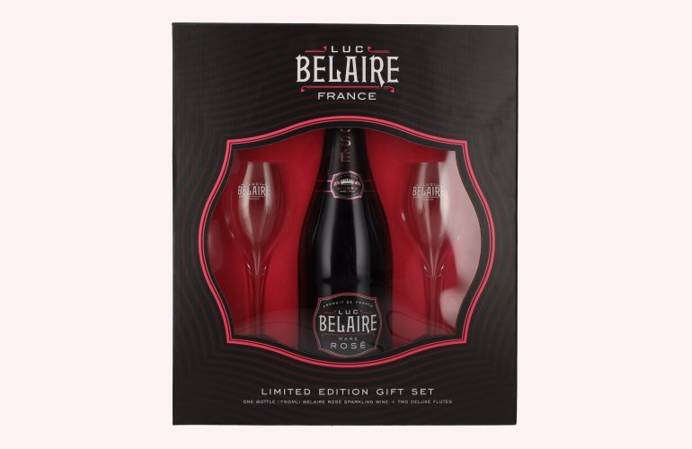 Luc Belaire Rare Rosé 12,5% Vol. 0,75l in Geschenkbox mit 2 Gläsern