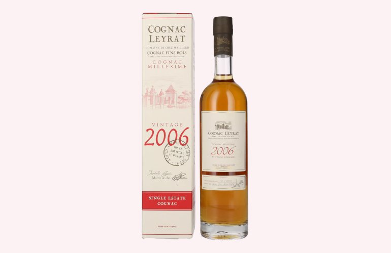 Cognac Leyrat Single Estate Cognac Vintage 2006 41,8% Vol. 0,5l in Giftbox