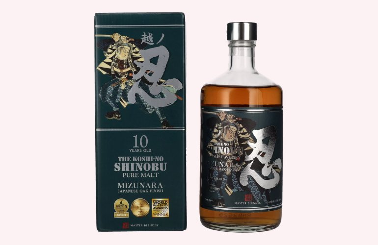 The Shinobu Pure Malt 10 Years Old Whisky MIZUNARA Japanese Oak Finish 43% Vol. 0,7l in Geschenkbox