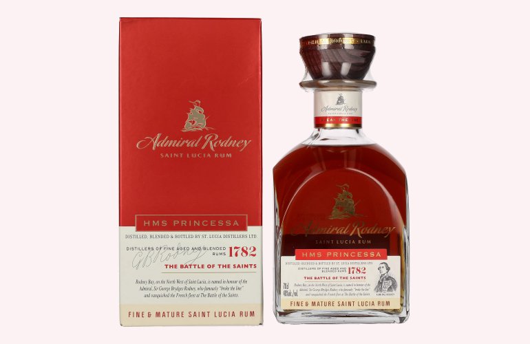 Admiral Rodney HMS PRINCESSA Fine & Mature Saint Lucia Rum 40% Vol. 0,7l in Giftbox