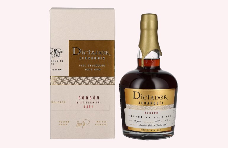 Dictador JERARQUÍA 29 Years Old BORBÓN Rum 1991 41% Vol. 0,7l in Giftbox