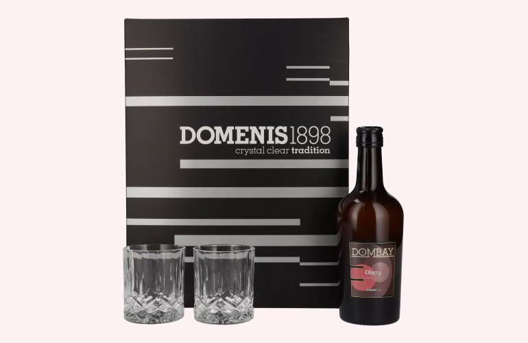 Domenis 1898 DOMBAY Cherry crema di ciliegie 17% Vol. 0,5l in Giftbox with 2 glasses