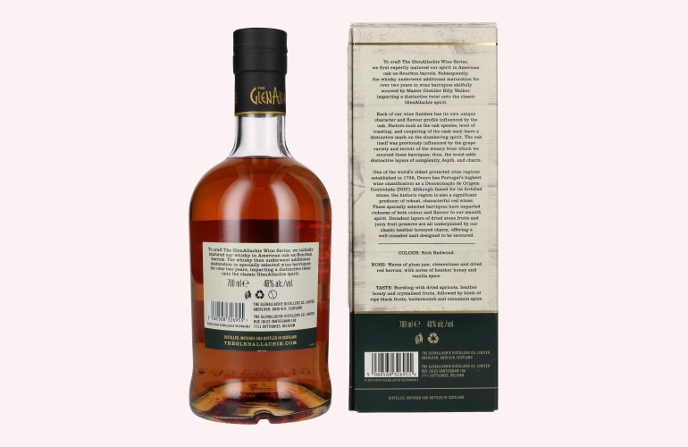 The GlenAllachie 9 Years Old DOURO VALLEY WINE CASK FINISH Limited Edition 48% Vol. 0,7l in Giftbox