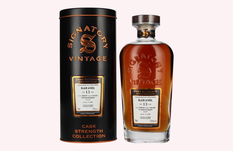 Signatory Vintage BLAIR ATHOL 13 Years Old 1st Fill Ruby Port Cask Strength #8 2011 57,9% Vol. 0,7l in Tinbox