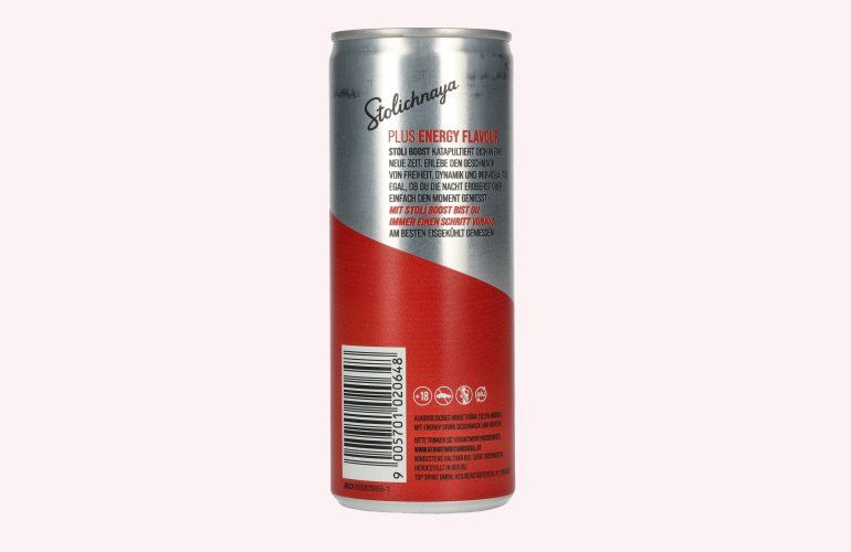Stolichnaya Boost Plus ENERGY Flavour 5% Vol. 0,25l Dose