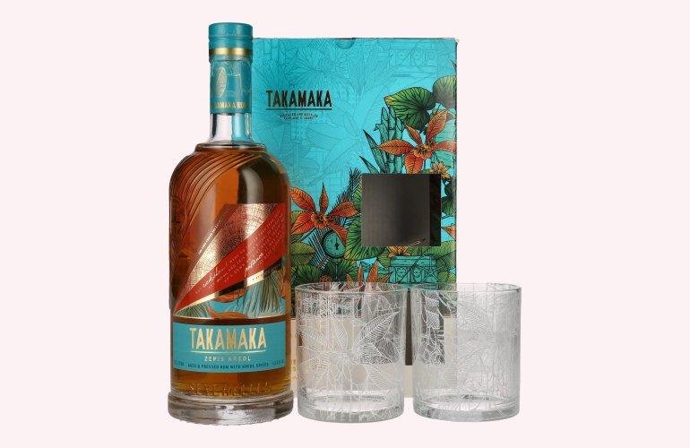 Takamaka ZEPIS KREOL Rum Limited Edition 43% Vol. 0,7l in Geschenkbox mit 2 Gläser