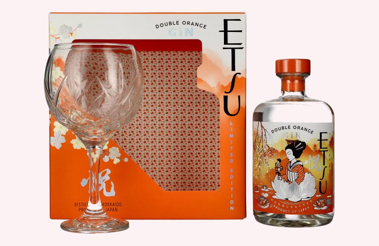 Etsu Gin DOUBLE ORANGE Limited Edition 43% Vol. 0,7l in Geschenkbox mit Glas