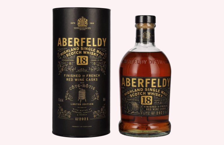 Aberfeldy 18 Years Old Red Wine Casks CÔTE RÔTIE 43% Vol. 0,7l in Geschenkbox