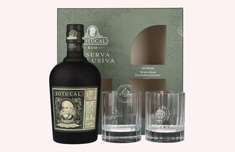 Botucal (Diplomático) RESERVA EXCLUSIVA Ron Antiguo OLD FASHIONED 40% Vol. 0,7l with 2 glasses