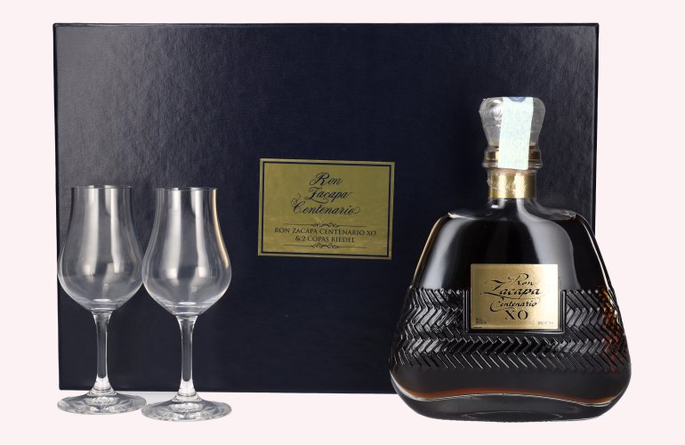 Ron Zacapa Centenario XO Riedel Set - Old Edition 40% Vol. 0,7l in Geschenkbox mit 2 Gläsern