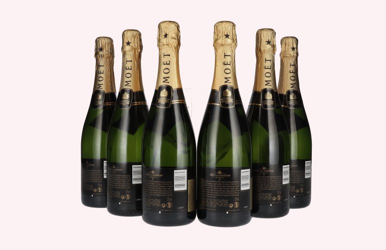 Moët & Chandon Champagne IMPÉRIAL Brut 12% Vol. 6x0,75l in Geschenkbox mit 6 Gläsern