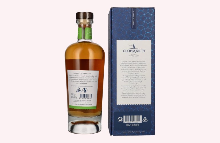 Clonakilty Single Grain Irish Whiskey Bordeaux Cask CASK FINISH SERIES 43,6% Vol. 0,7l in Giftbox