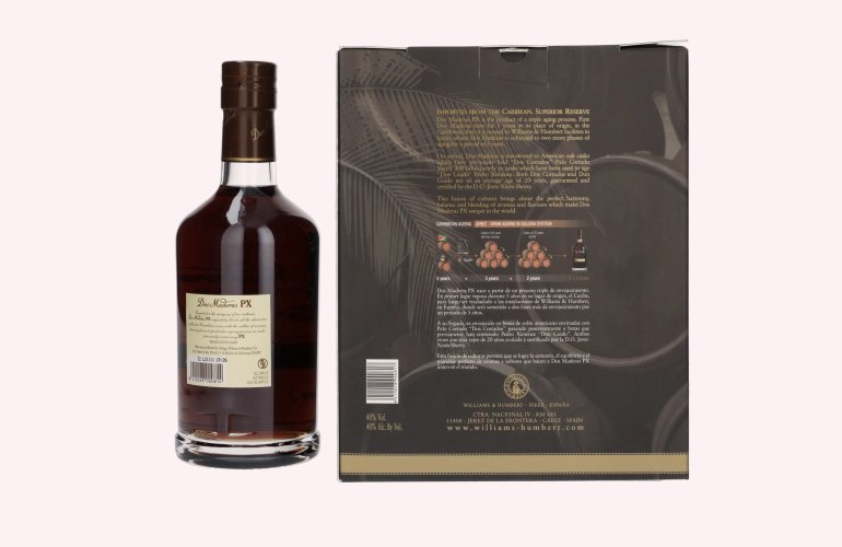 Dos Maderas PX 5+5 Years Old Triple Aged Spirit Drink 40% Vol. 0,7l in Giftbox with 2 glasses