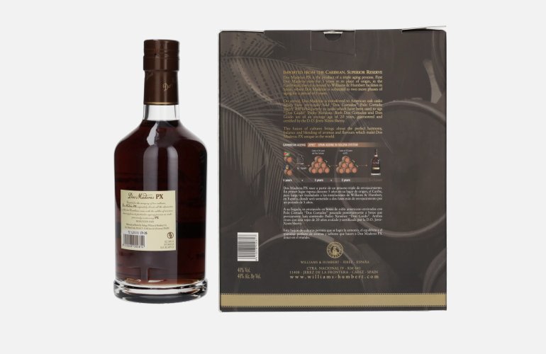 Dos Maderas PX 5+5 Years Old Triple Aged Spirit Drink 40% Vol. 0,7l in Giftbox with 2 glasses