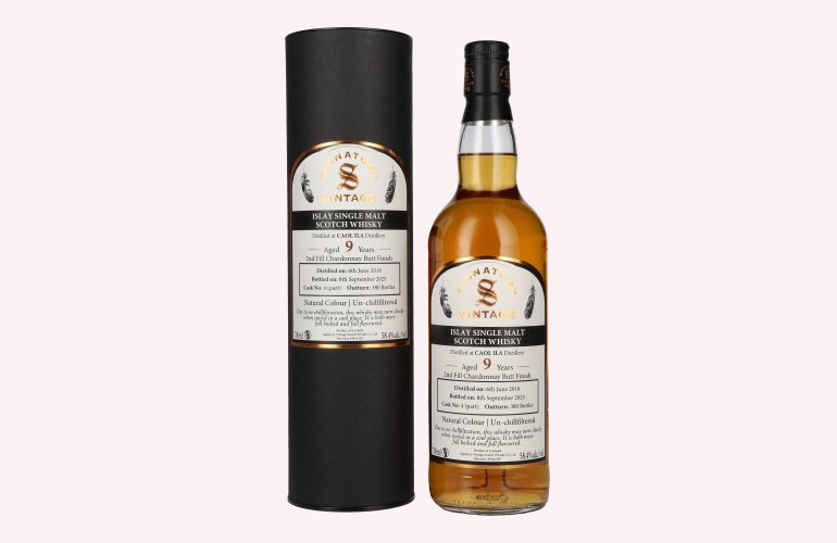 Signatory Vintage CAOL ILA 9 Years Old 2nd Fill Chardonnay Butt Finish Cask # 4 58,4% Vol. 0,7l in Giftbox