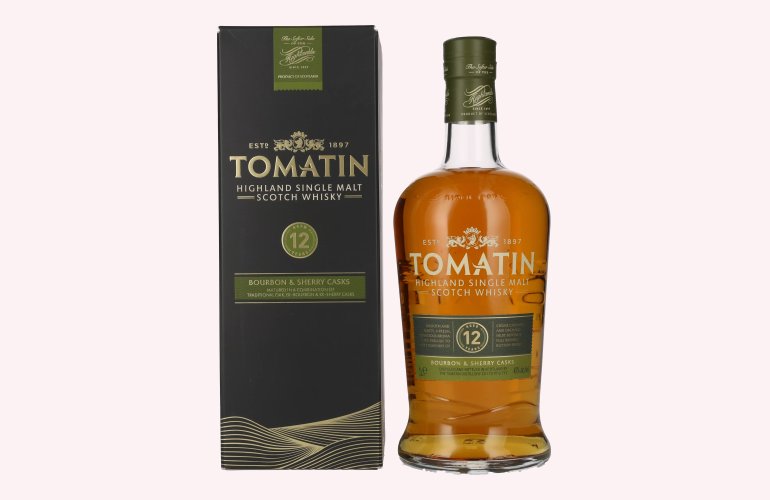 Tomatin 12 Years Old BOURBON & SHERRY CASKS 43% Vol. 1l in Giftbox
