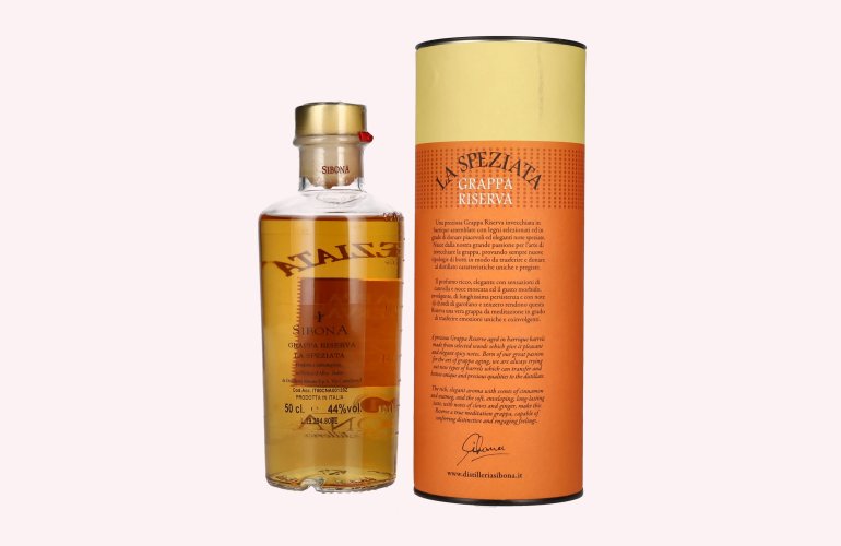 Sibona GRAPPA RISERVA La Speziata 44% Vol. 0,5l in Giftbox