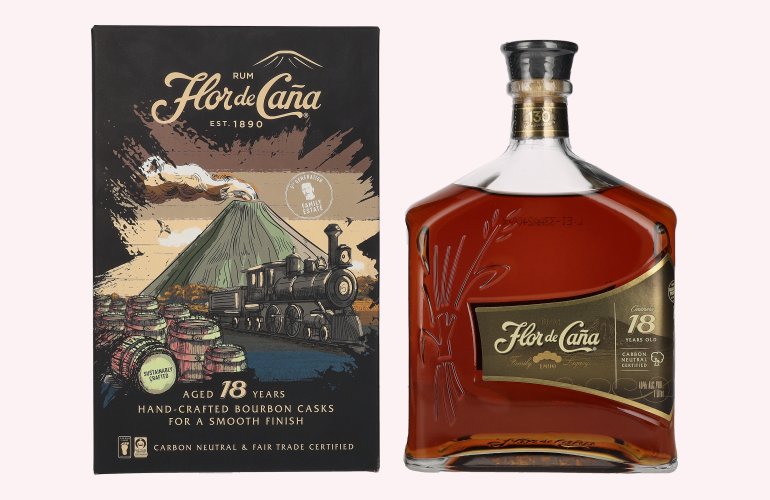 Flor de Caña Centenario 18 Years Old Slow Aged Single Estate Rum 40% Vol. 1l in Geschenkbox