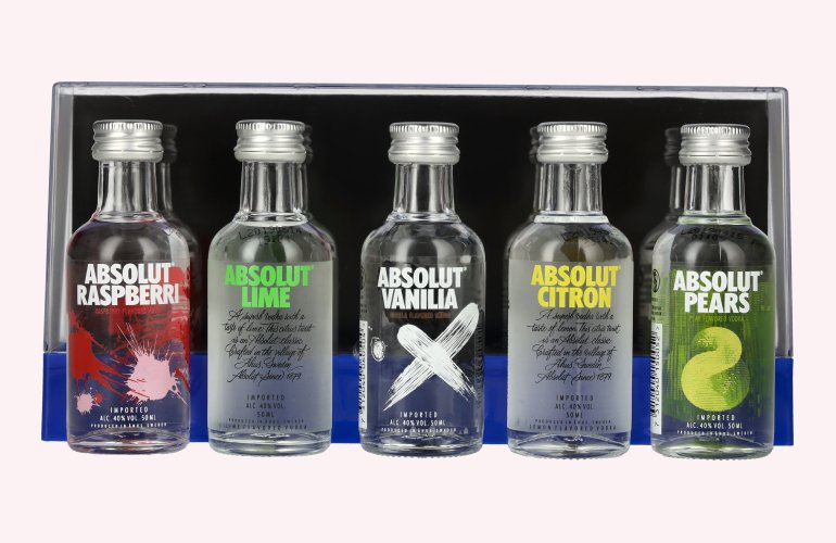 Absolut Vodka FLAVORED FIVE Miniature Set 40% Vol. 5x0,05l