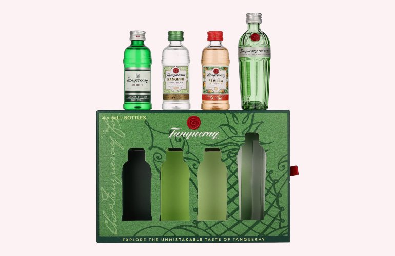 Tanqueray Gin Miniaturen Set 43,3% Vol. 4x0,05l in Geschenkbox