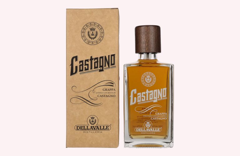 Dellavalle Grappa Affinata in botti di CASTAGNO 42% Vol. 0,7l in Giftbox