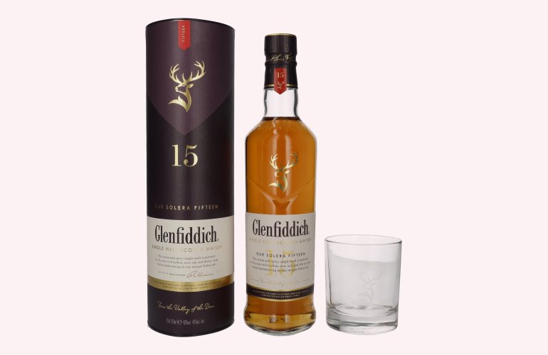Glenfiddich 15 OUR SOLERA Single Malt Scotch Whisky 40% Vol. 0,7l in Geschenkbox mit Tumbler