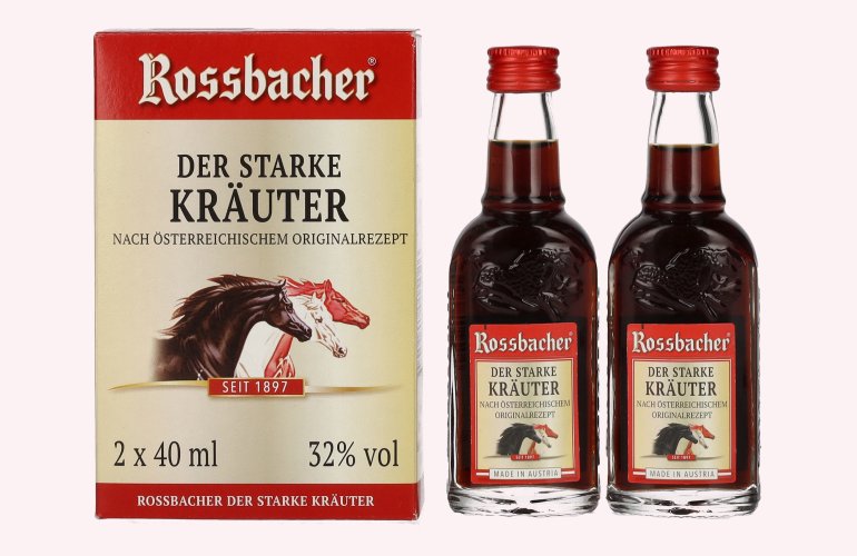Rossbacher Der starke Kräuterlikör 32% Vol. 2x0,04l