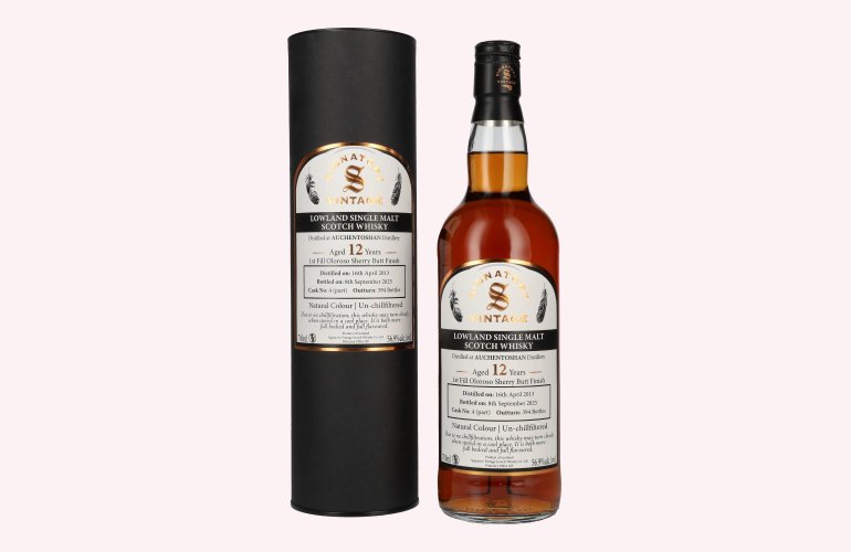 Signatory Vintage AUCHENTOSHAN 12 Years Old 1st Fill Oloroso Sherry Butt Finish Cask # 4 56,9% Vol. 0,7l in Giftbox