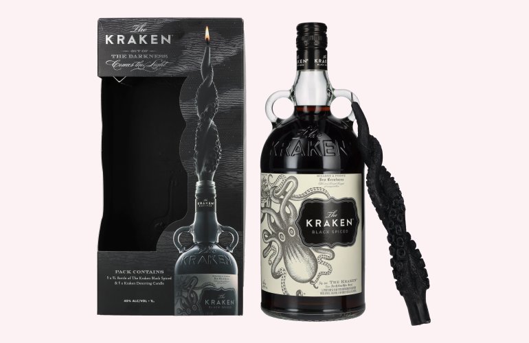 The Kraken Black Spiced 40% Vol. 1l in Geschenkbox mit Kerze
