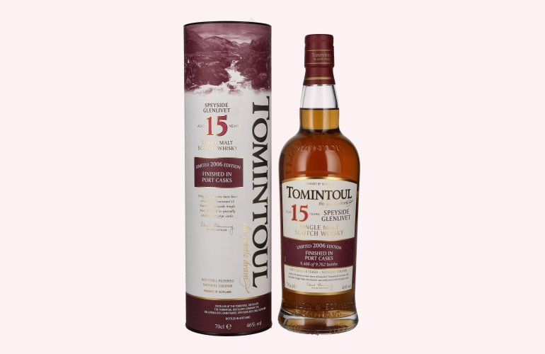 Tomintoul 15 Years Old PORT CASKS Finish Limited Edition 2006 46% Vol. 0,7l in Giftbox