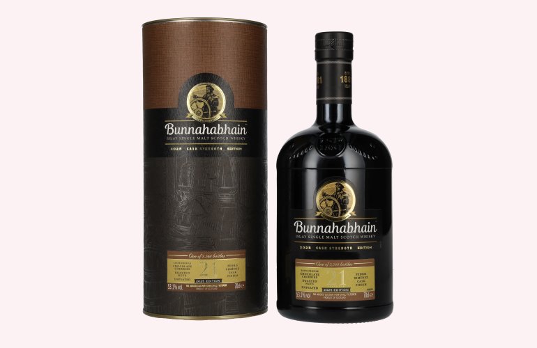 Bunnahabhain 21 Years Old Islay Single Malt Cask Strength Edition 2025 53,1% Vol. 0,7l in Geschenkbox