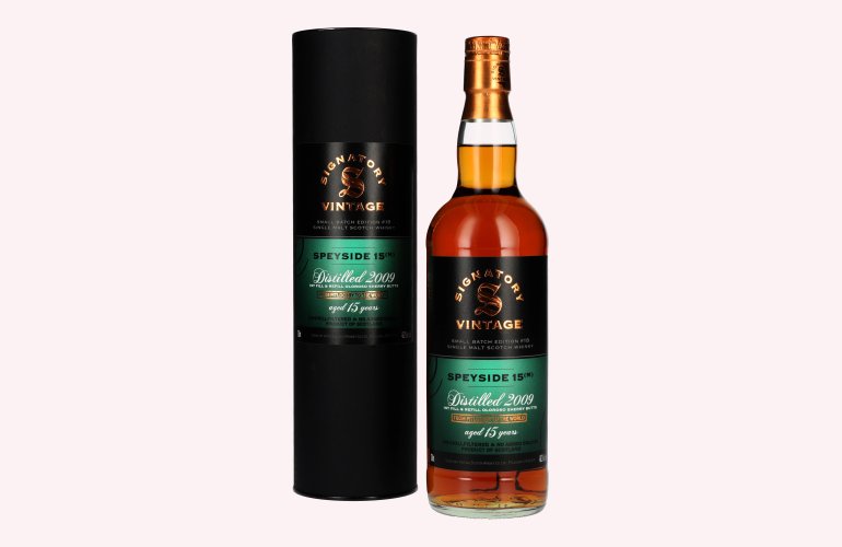 Signatory Vintage Small Batch Edition SPEYSIDE (M) 15 Years Old Single Malt #18 2009 48,2% Vol. 0,7l en boîte cadeau