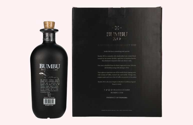 Bumbu XO Handcrafted Rum 40% Vol. 0,7l in Geschenkbox mit 2 Gläsern