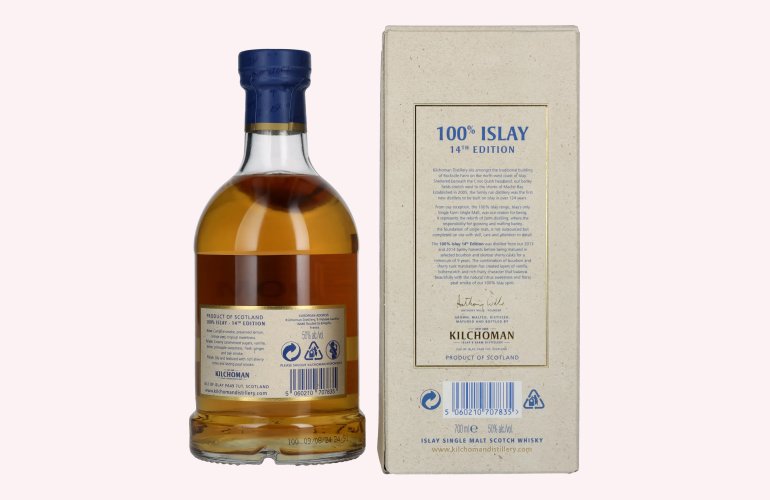 Kilchoman 100% Islay The 14th Edition Single Malt Scotch Whisky 2024 50% Vol. 0,7l in geschenkverpakking