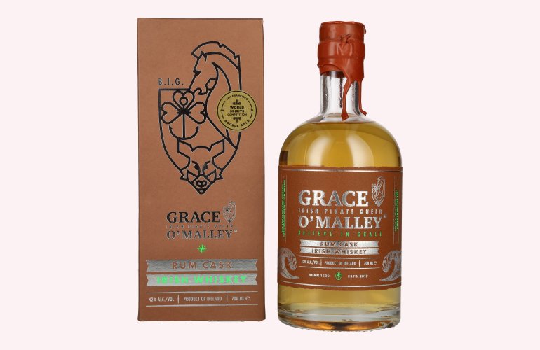 Grace O' Malley Irish Pirate Queen Whiskey Rum Cask 42% Vol. 0,7l in Giftbox
