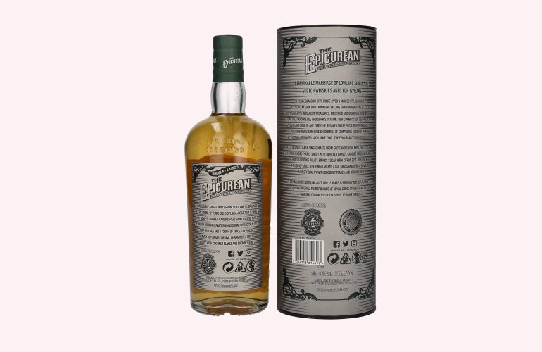 Douglas Laing THE EPICUREAN 12 Years Old Lowland Blended Malt 46% Vol. 0,7l in geschenkverpakking